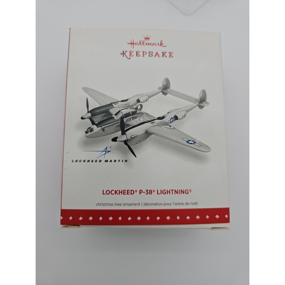 Hallmark Keepsake Lockheed Martin P-38 Lightning Airplane Tree Ornament 2015 Cib
